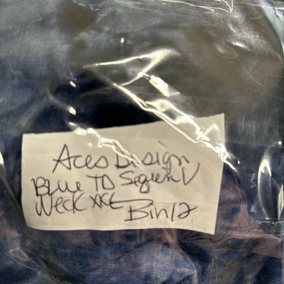 Aces Design Women’s XXL Blue Tie Dye Sequin V Neck Top Stretch Hippie Bohemian - Picture 11 of 11